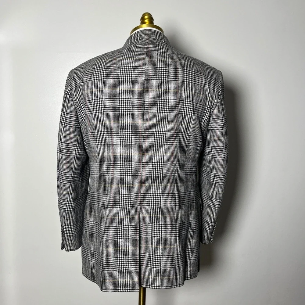Brooks Brothers Sport‎ Coat Mens 42S Gray Glen Plaid Wool Silk Madison Blazer
